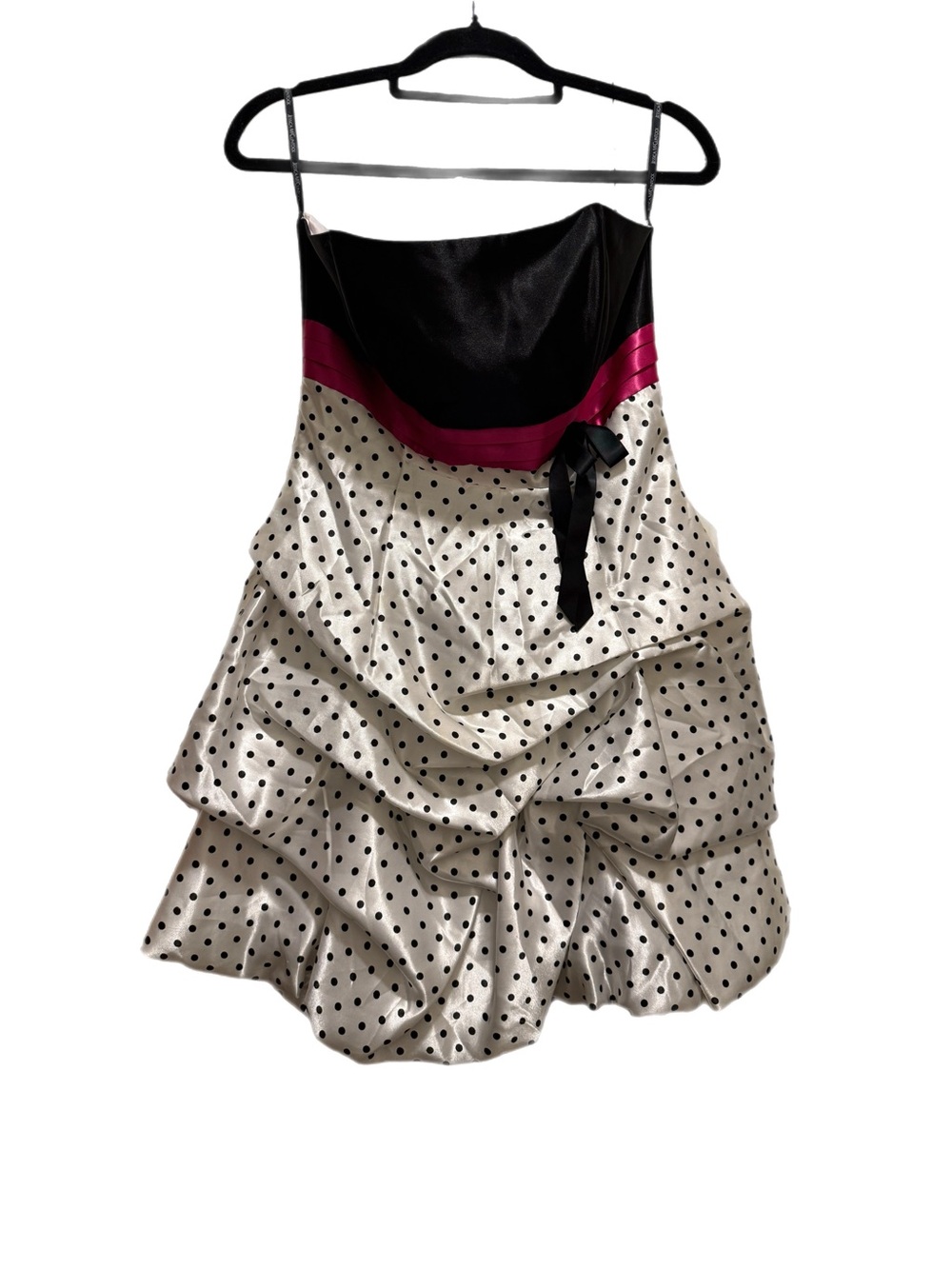 Jessica McClintok For Gunne Sax Y2K Polka Dot Satin Mini Dress